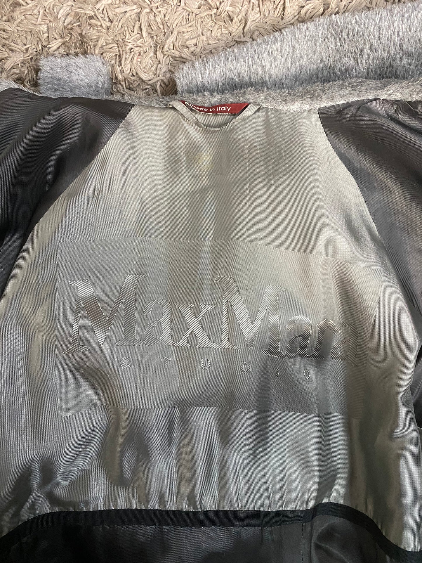 Cappotto Max Mara Studio Grigio in Alpaca e Lana