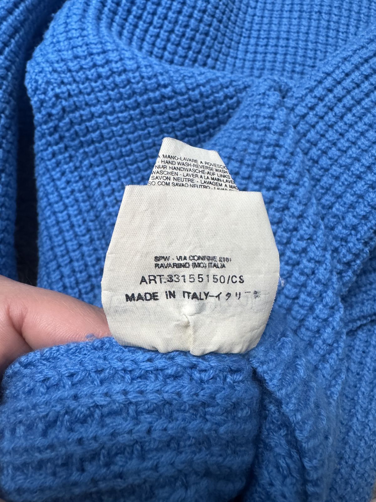 Maglione mezza zip Stone Island celeste