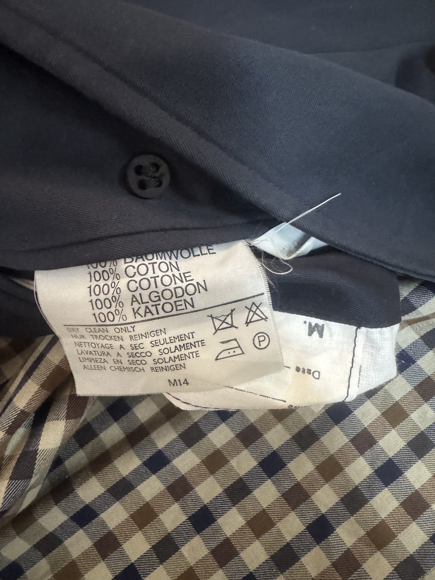 Trench Aquascutum Blu Navy in Cotone