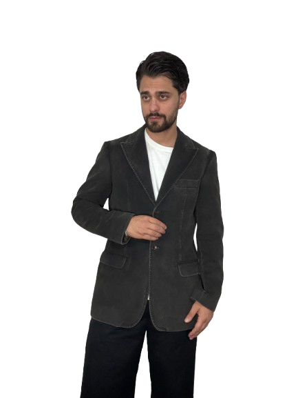 Blazer Daniele Alessandrini in velluto di cotone tortora