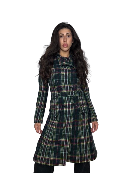 Cappotto Weekend Max Mara Tartan Verde