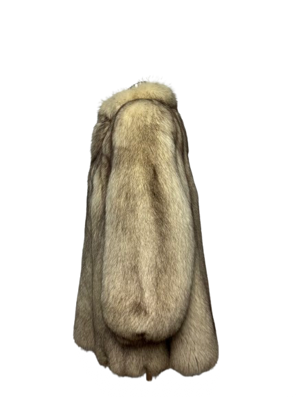 Cappotto Vintage in Pelliccia di Volpe della Groenlandia Argentata