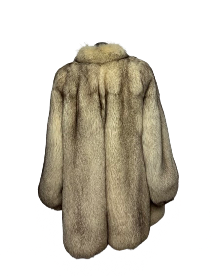 Cappotto Vintage in Pelliccia di Volpe della Groenlandia Argentata