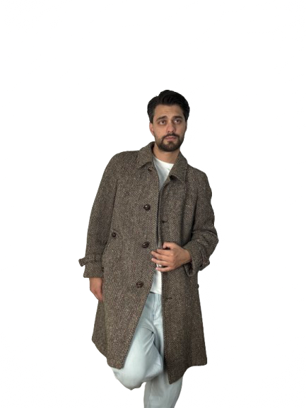Cappotto Aquascutum in tweed spina di pesce