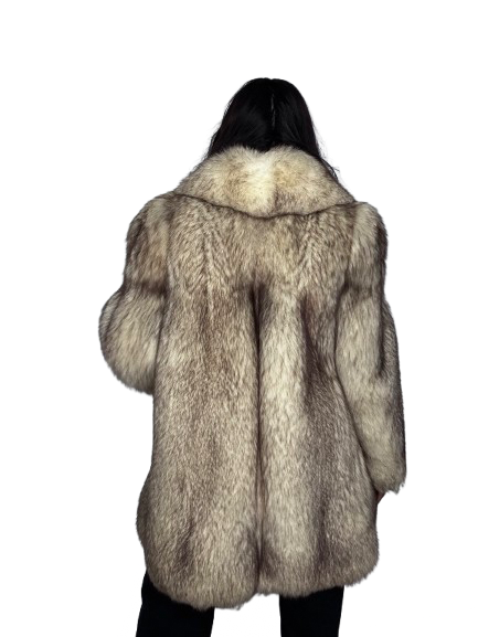 Cappotto Vintage in Pelliccia di Volpe della Groenlandia Naturale