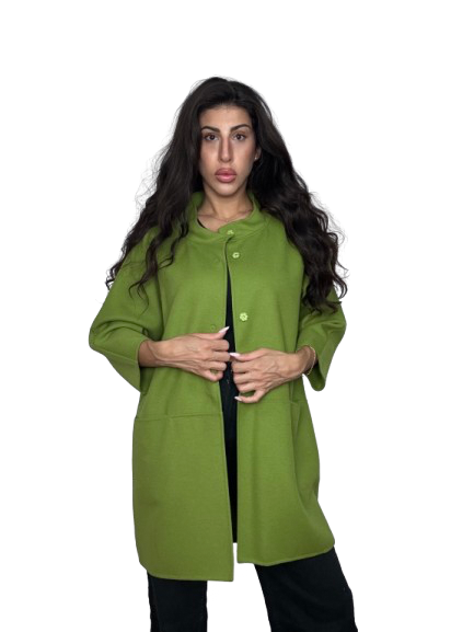 Cappotto Max Mara Verde Mela in Lana e Angora