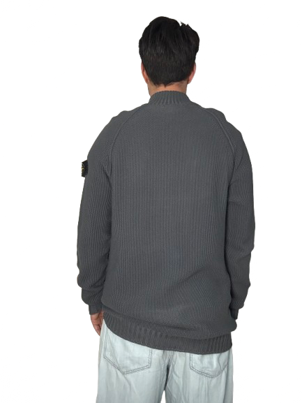 Maglione mezza zip Stone Island grigio