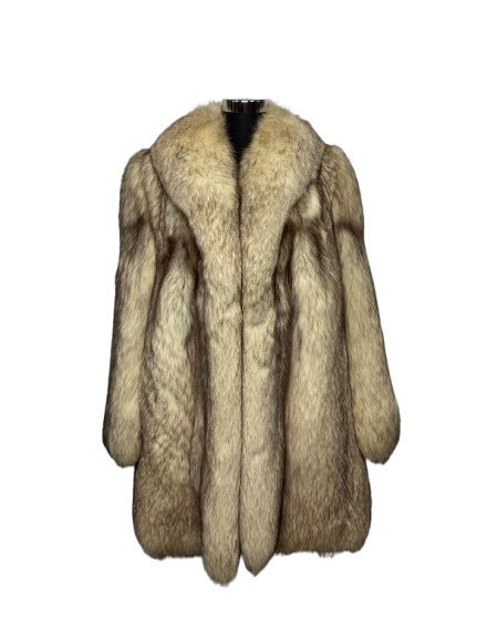Cappotto Vintage in Pelliccia di Volpe della Groenlandia Naturale