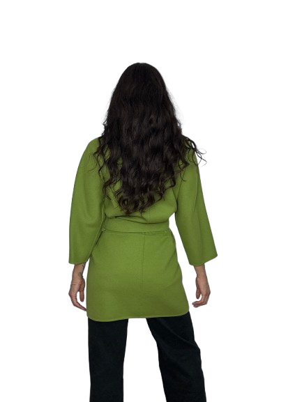 Cappotto Max Mara Verde Mela in Lana e Angora
