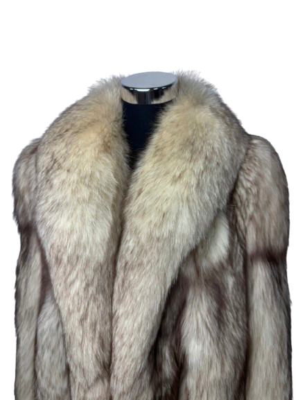 Cappotto Vintage in Pelliccia di Volpe della Groenlandia Naturale