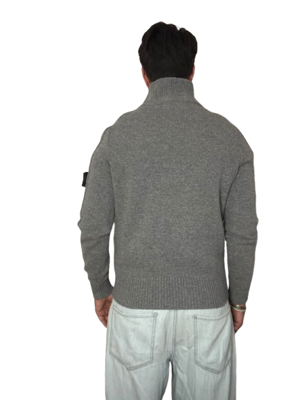 Maglione collo bottoni Stone Island grigio