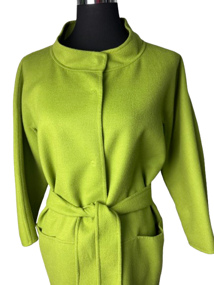 Cappotto Max Mara Verde Mela in Lana e Angora