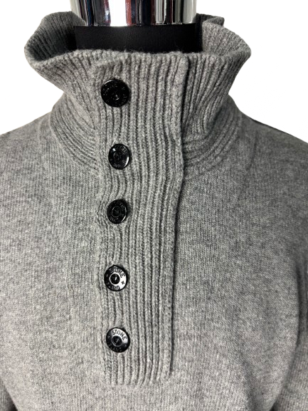 Maglione collo bottoni Stone Island grigio