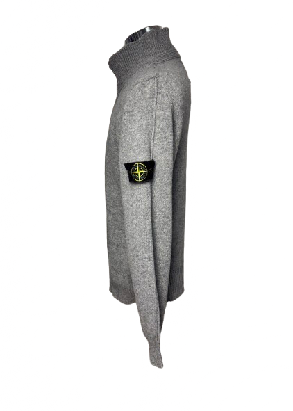Maglione collo bottoni Stone Island grigio