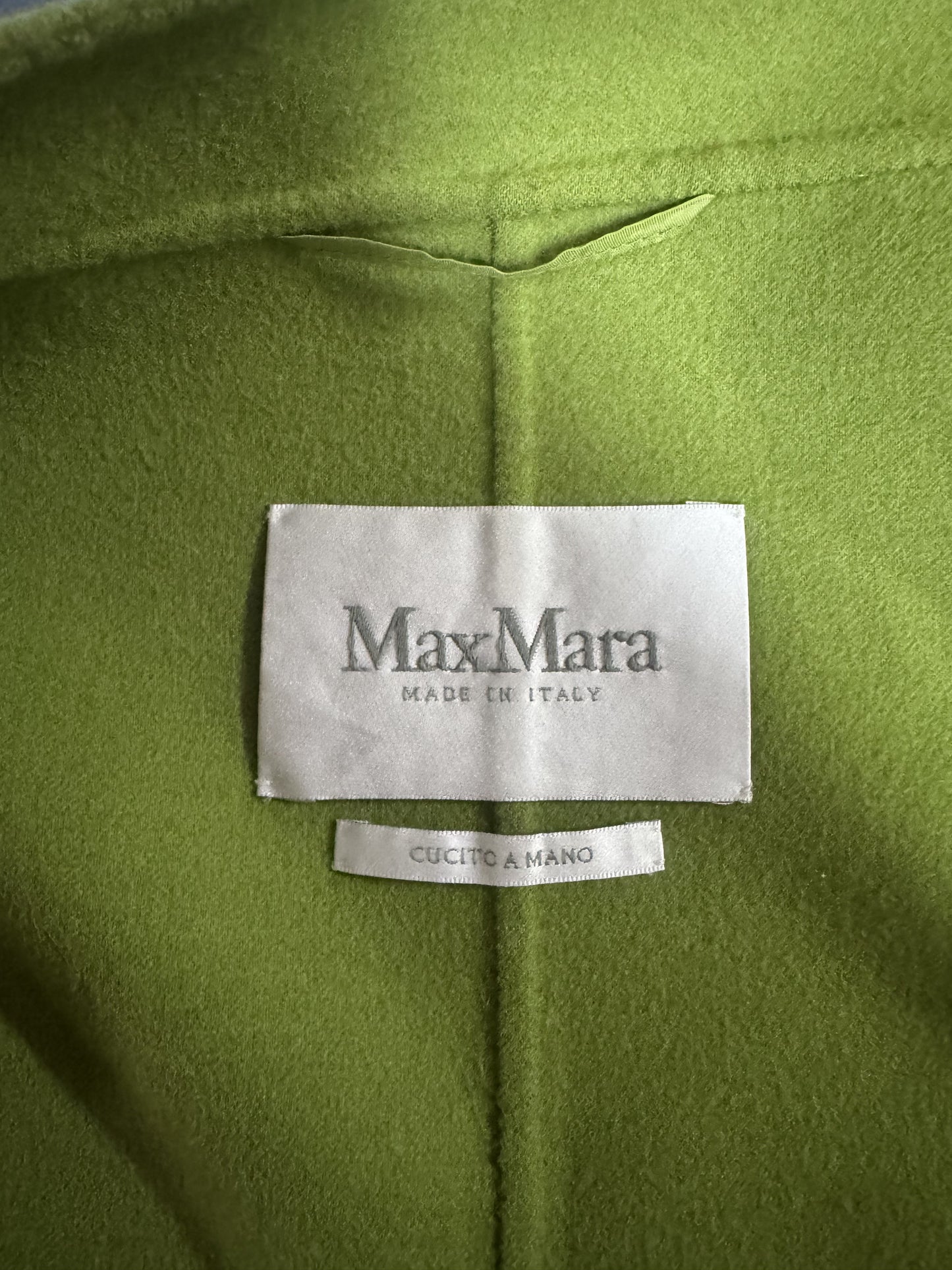 Cappotto Max Mara Verde Mela in Lana e Angora