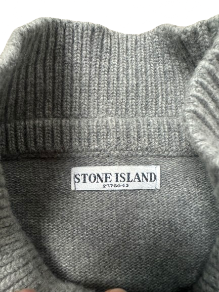 Maglione collo bottoni Stone Island grigio