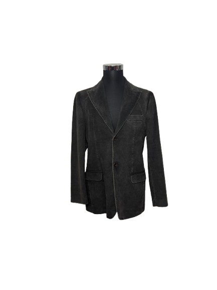 Blazer Daniele Alessandrini in velluto di cotone tortora