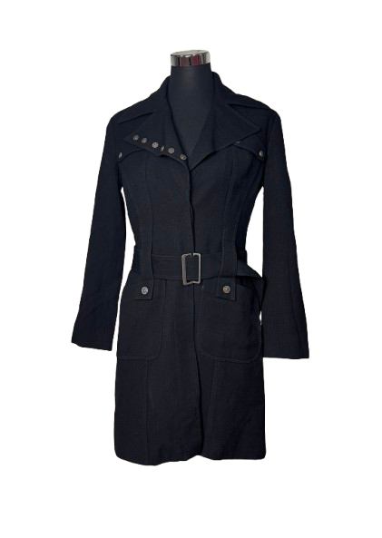 Cappotto Versace Jeans Couture Nero con Cintura