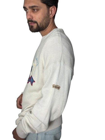 Maglione vintage Adidas Originals panna