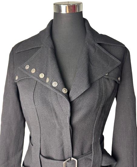 Cappotto Versace Jeans Couture Nero con Cintura