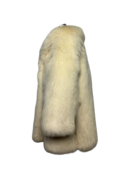 Cappotto Vintage in Pelliccia di Volpe Bianca Linciata