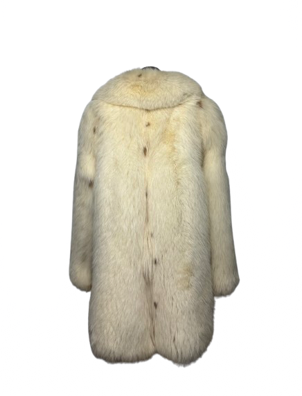 Cappotto Vintage in Pelliccia di Volpe Bianca Linciata