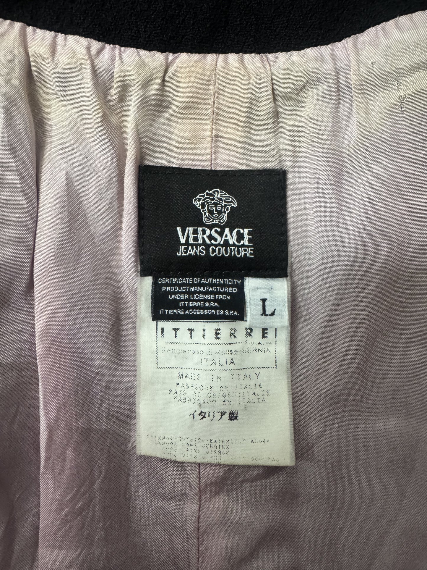 Cappotto Versace Jeans Couture Nero con Cintura