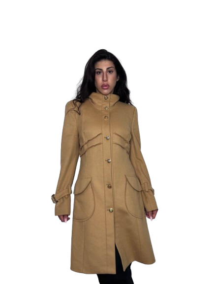 Cappotto Class Roberto Cavalli Cammello in Lana e Cashmere