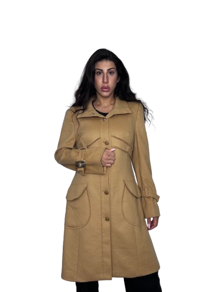 Cappotto Class Roberto Cavalli Cammello in Lana e Cashmere
