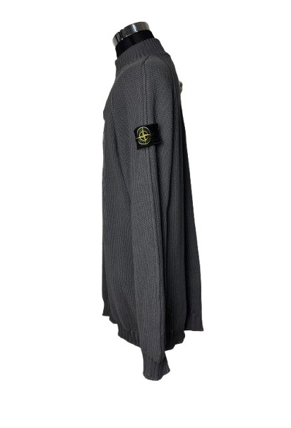 Maglione mezza zip Stone Island grigio