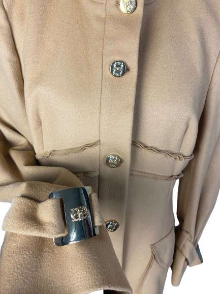 Cappotto Class Roberto Cavalli Cammello in Lana e Cashmere