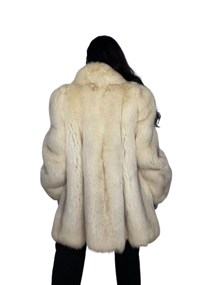 Cappotto Vintage in Pelliccia di Volpe Bianca