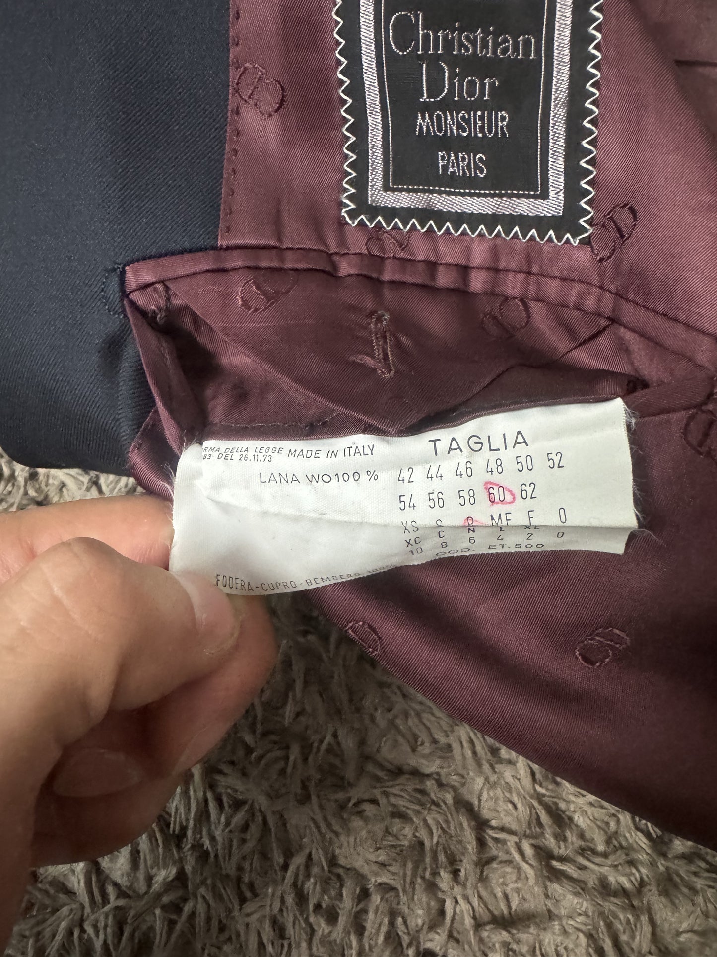 Blazer Christian Dior Monsieur Paris blu navy