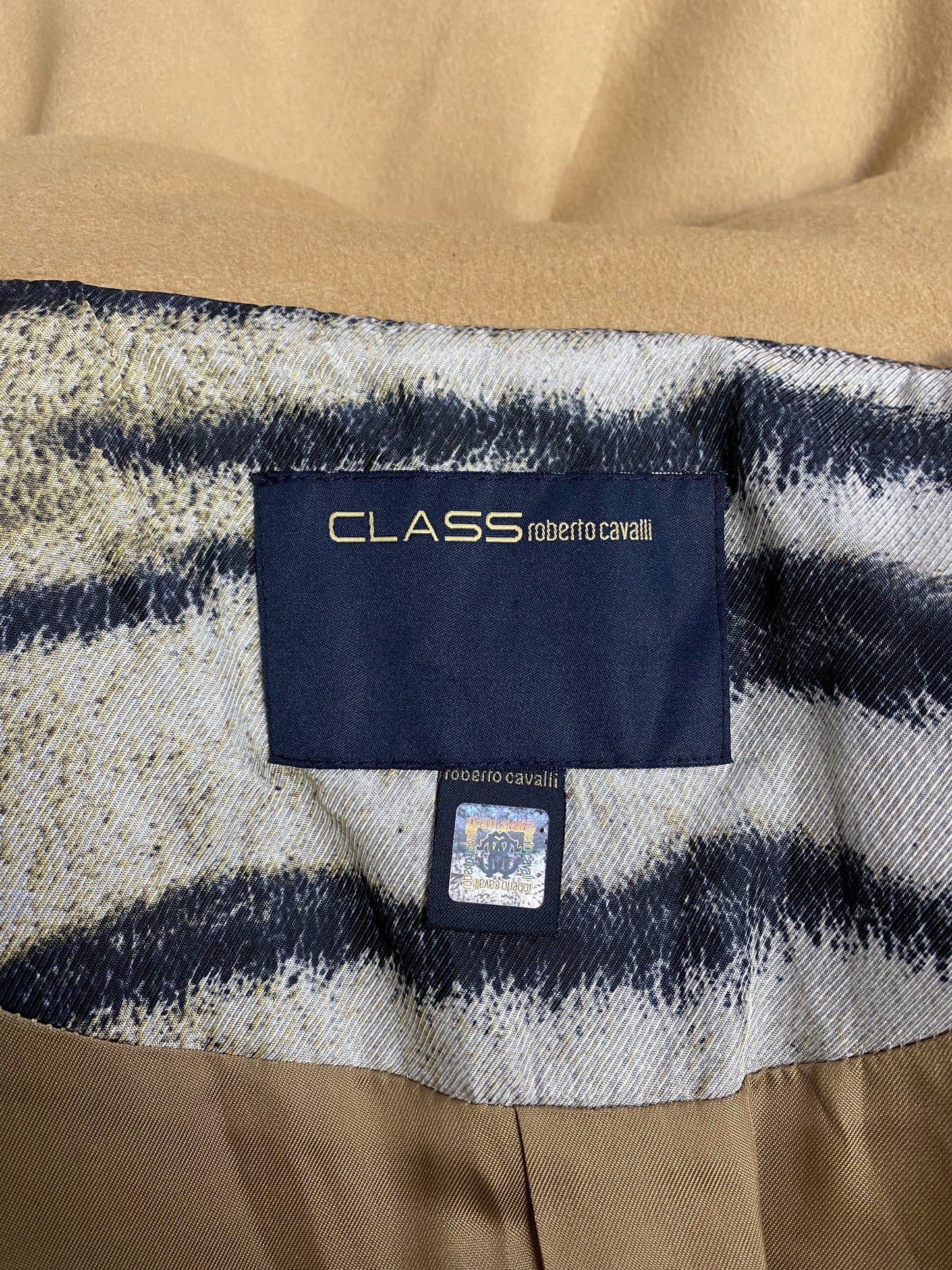 Cappotto Class Roberto Cavalli Cammello in Lana e Cashmere