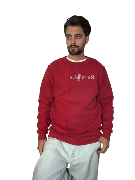 Felpa girocollo Ralph Lauren rework rossa
