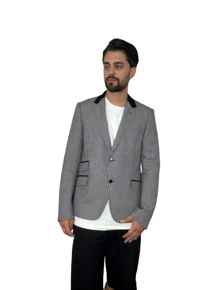 Blazer Gucci pied-de-poule bianco e nero