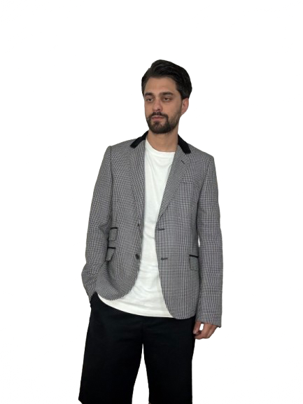 Blazer Gucci pied-de-poule bianco e nero