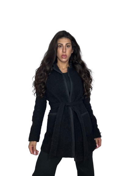 Cappotto MaxMara Nero in Lana Bouclé