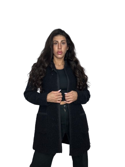Cappotto MaxMara Nero in Lana Bouclé