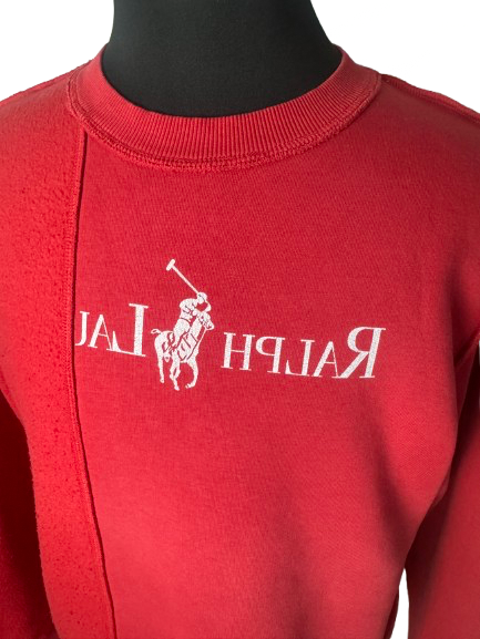 Felpa girocollo Ralph Lauren rework rossa