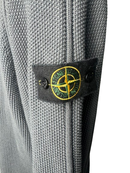 Maglione mezza zip Stone Island grigio