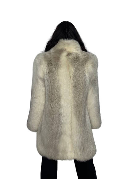 Cappotto Vintage in Pelliccia di Volpe Bianca Shadow