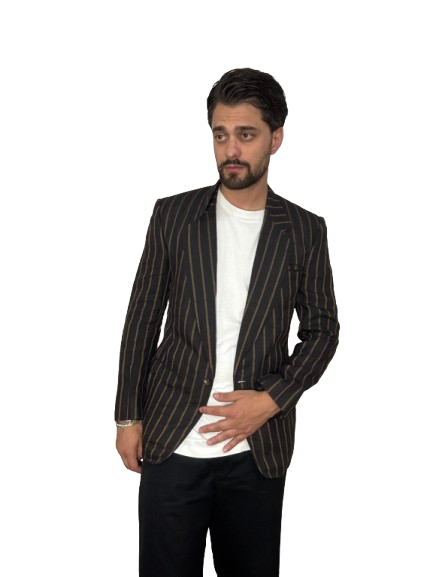 Blazer Gianni Versace lino a righe