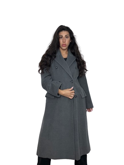 Cappotto MaxMara Grigio in Pura Lana Vergine