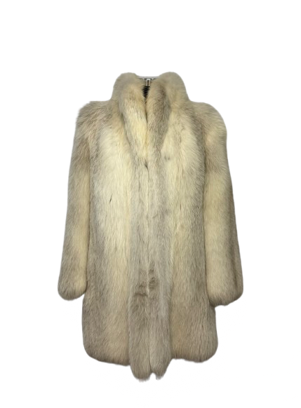 Cappotto Vintage in Pelliccia di Volpe Bianca Shadow