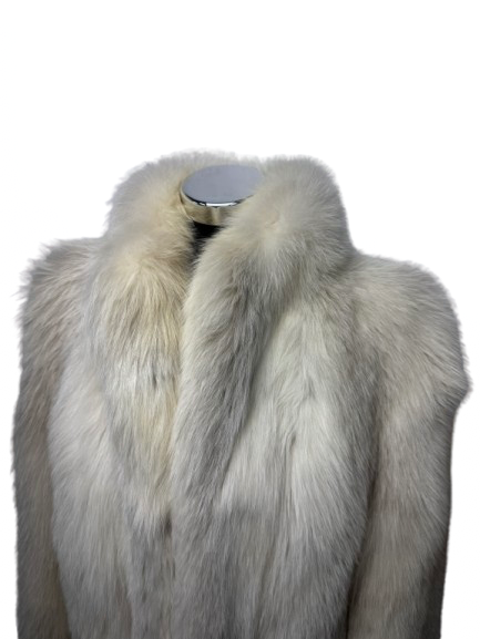Cappotto Vintage in Pelliccia di Volpe Bianca Shadow