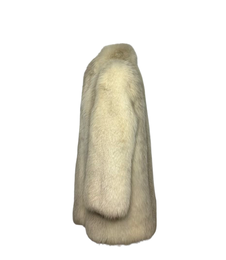 Cappotto Vintage in Pelliccia di Volpe Bianca Shadow