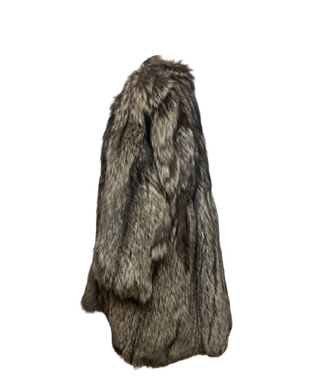 Cappotto Vintage in Pelliccia di Volpe Argentata Platino