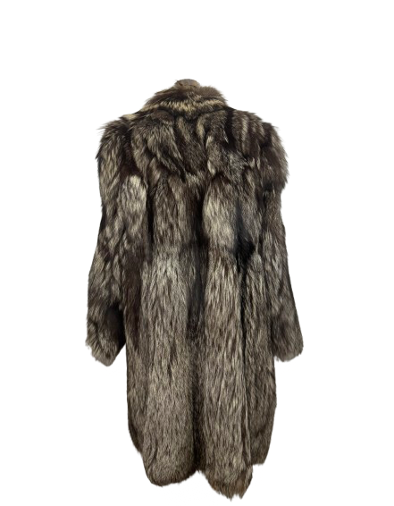 Cappotto Vintage in Pelliccia di Volpe Argentata Platino