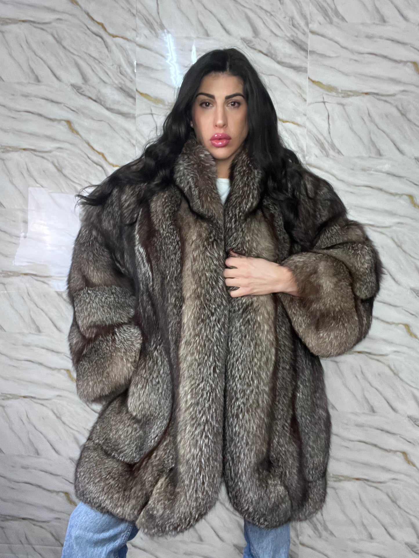 Cappotto in Volpe Argentata